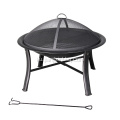 30&#39;&#39; Reş Steel Wood-Burning Fire Pit